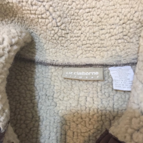 Liz Claiborne Brown Sherpa Lined Jacket - Picture 4 of 8